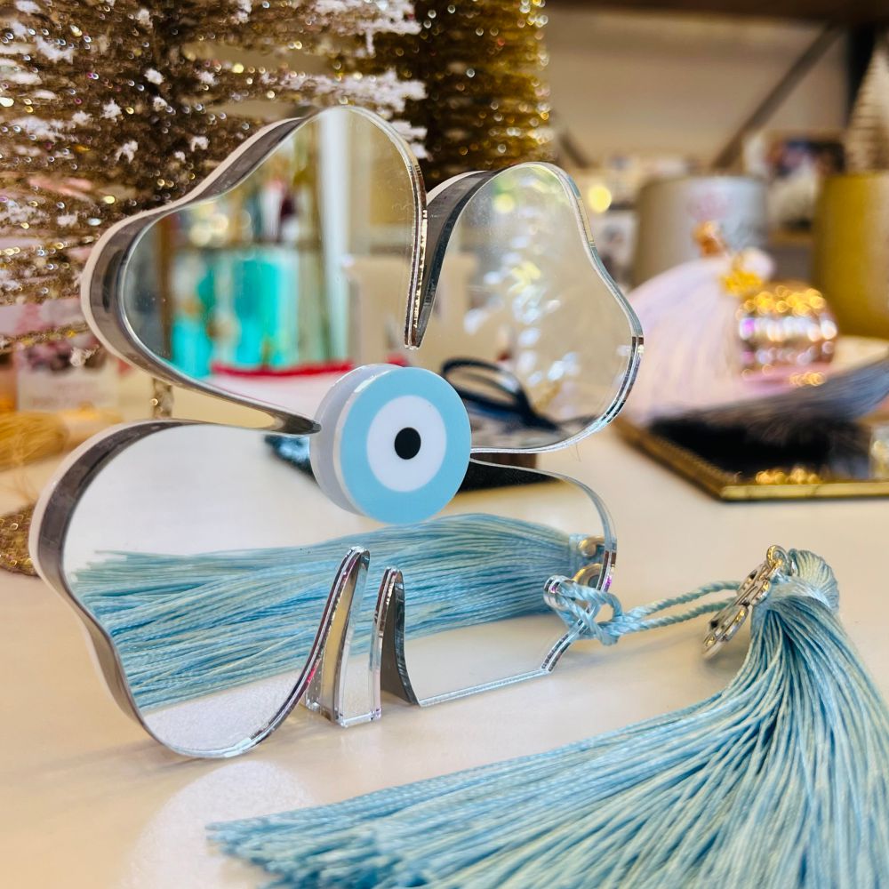 Χειροποίητο Γούρι Ασημί με Μάτι