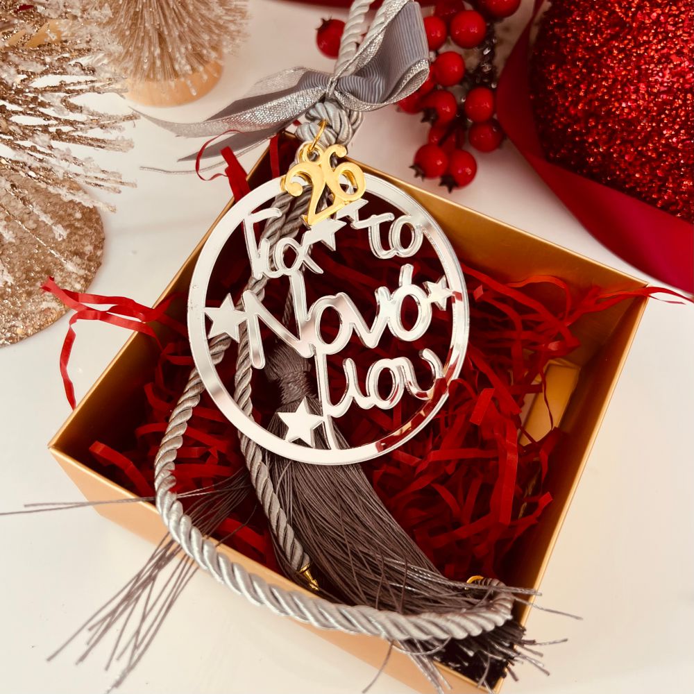 LC-00028 Handmade Lucky Charm Acrylic Silver Godfather - Image 1