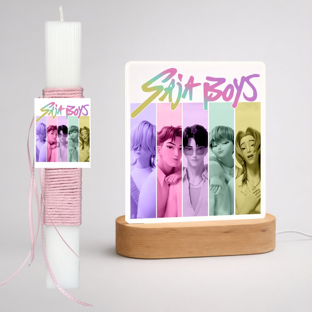 Set of Easter Candle and Led Light Base Saja Boys