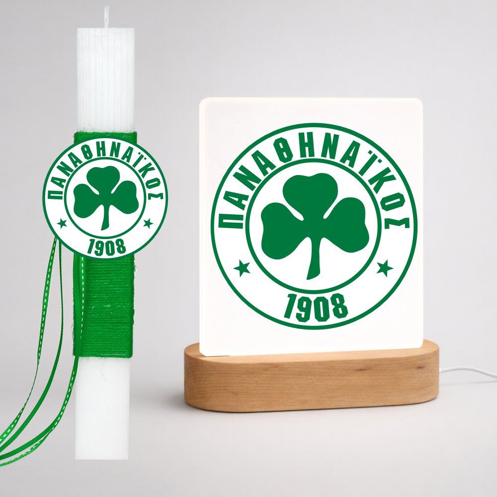 Set of Easter Candle and Led Light Base Παναθηναϊκός