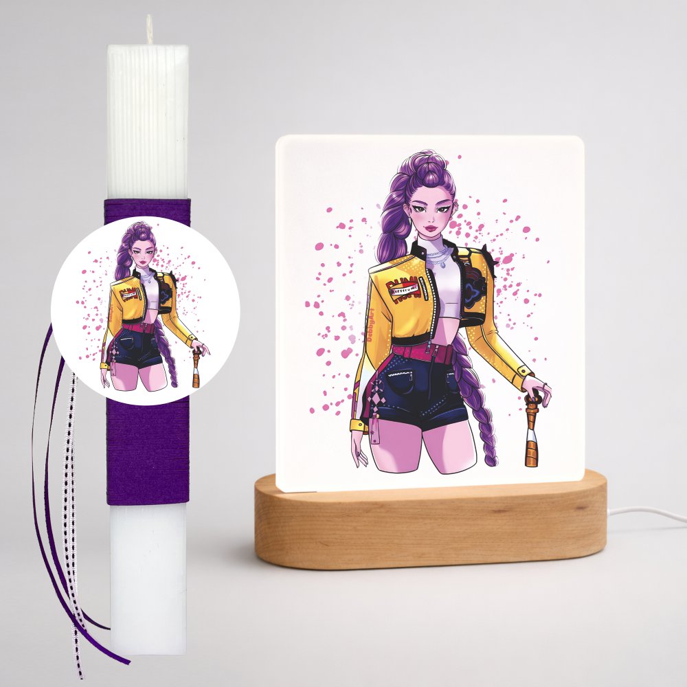 Σετ Πασχαλινή Λαμπάδα και Φωτιστικό Rumi Huntrix