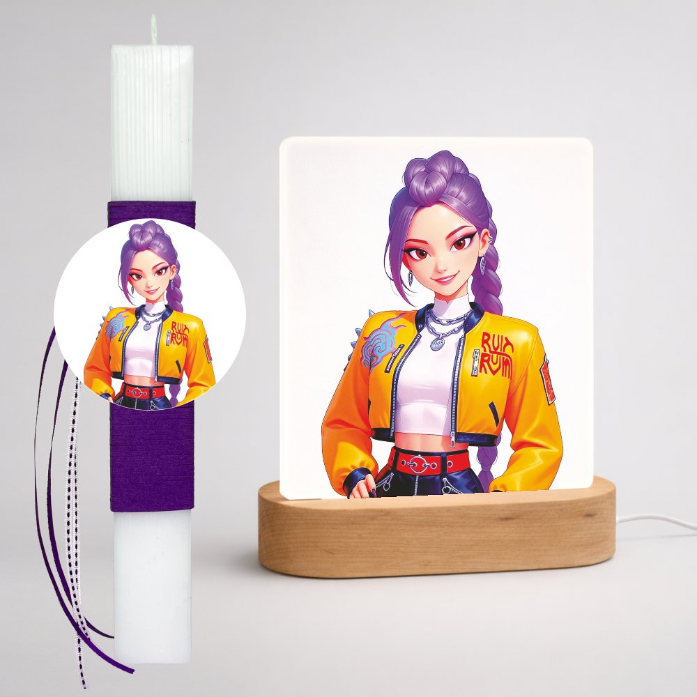 Σετ Πασχαλινή Λαμπάδα και Φωτιστικό Rumi Huntrix